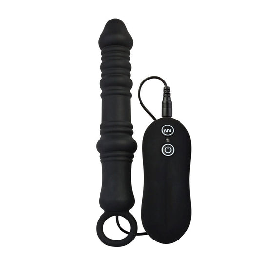 Aphrodisia Dutch Cannon Vibrating Anal Plug Black - Butt Plugs