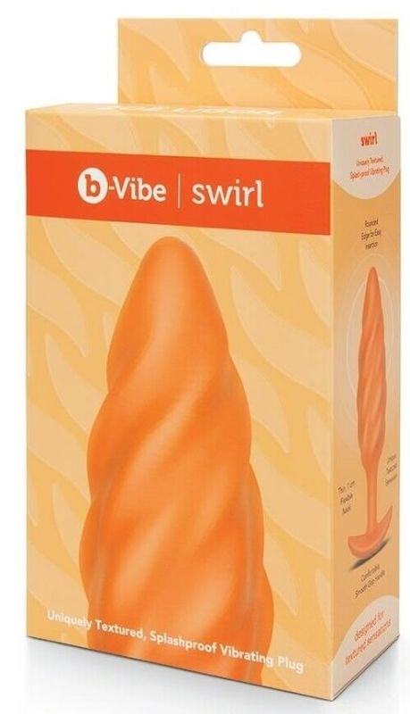 B-Vibe Swirl Texture Vibrating Plug - Thrilling Sensations - Butt Plugs