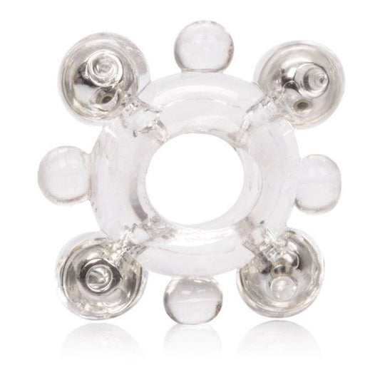 Basic Essentials Erection Enhancer Ring with Beads - Stretchy Cock Rings