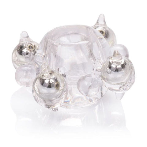 Basic Essentials Erection Enhancer Ring with Beads - Stretchy Cock Rings
