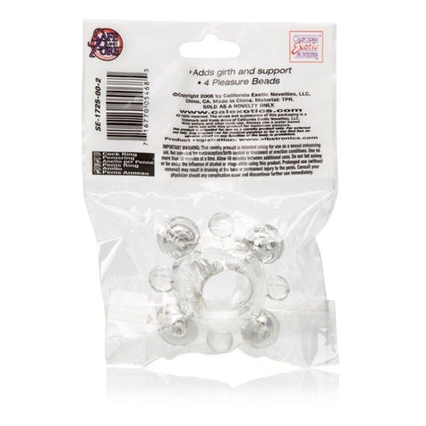 Basic Essentials Erection Enhancer Ring with Beads - Stretchy Cock Rings
