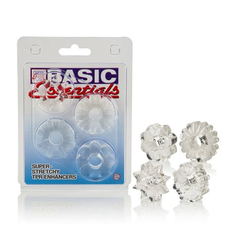 Basic Essentials Set of 4 Super Stretchy Cock Rings - Stretchy Cock Rings