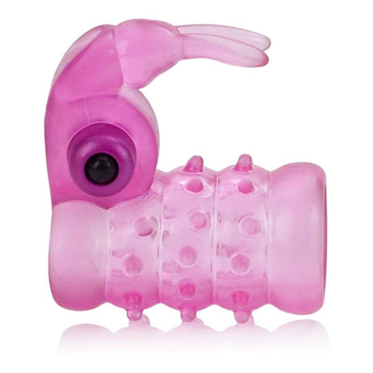 Basic Essentials Stretchy Vibrating Bunny Enhancer - Cock Rings