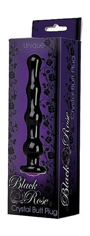 Doc Johnson Unique Black Rose Crystal Butt Plug - Anal Dildos