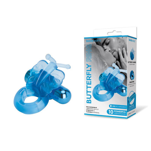 Bodywand Rechargeable Butterfly Vibrator - 10 Thrilling Sensations - Vibrating Cock Rings