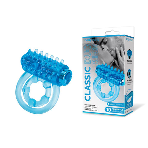 Bodywand Rechargeable Classic Duo - Dual Rings, 10 Modes - Vibrating Cock Rings