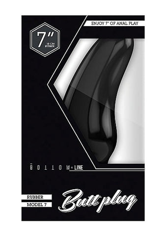 Bottom Line Butt Plug Model 7 Black 7 inch - Butt Plugs