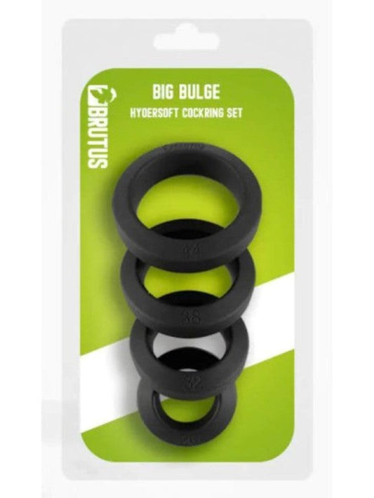 Brutus Big Bulge Silicone Cock Ring 4 Pc Set - Cock Ring Sets