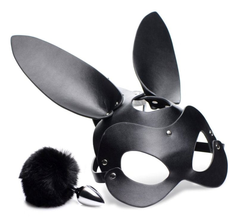 Bunny Tail Anal Plug and Mask Set - - Butt Plugs