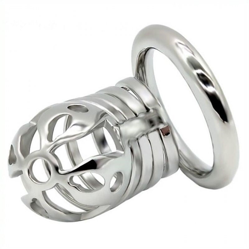 Captivated Stainless Steel Locking Chastity Cage - - Male Chastity