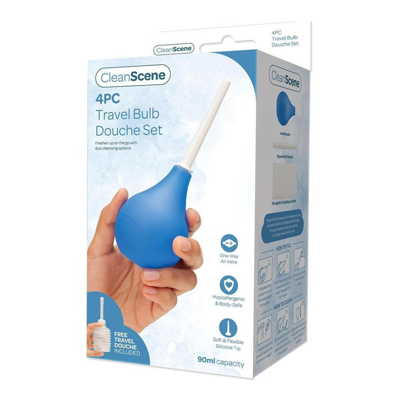 CleanScene 4 Piece Travel Bulb Douche Set - - Enemas and Douches