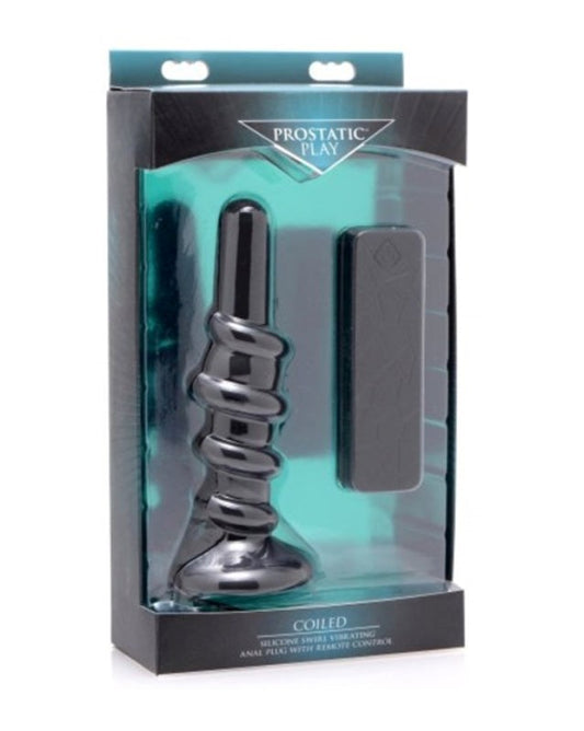 Coiled Vibrating Anal Plug with Controller - Anal Vibrators
