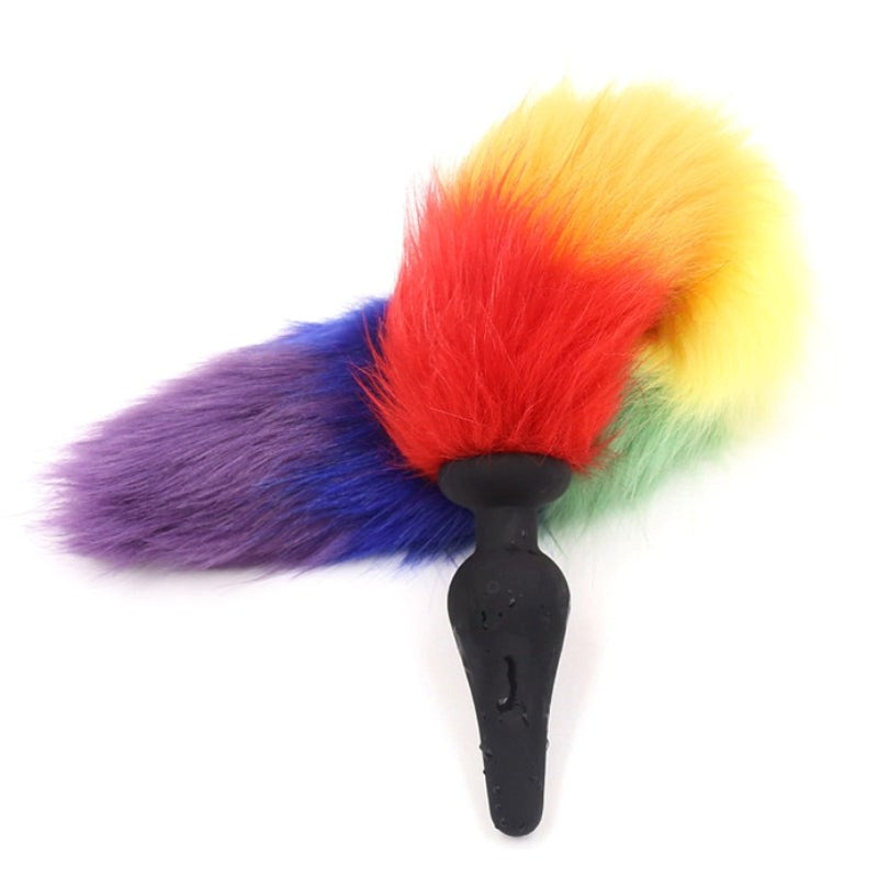 Colorful Fox Tail Silica gel Anal Plug - - Butt Plugs