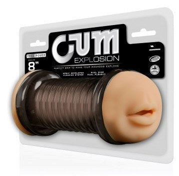 Cum Explosion 8 Inch Mouth And Pussy Dual Pleasure Masturbator - Fleshlight Male Masturbators