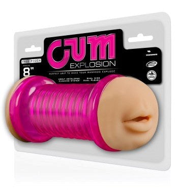 Cum Explosion 8 Inch Mouth And Pussy Dual Pleasure Masturbator - Fleshlight Male Masturbators