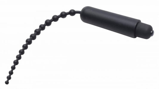 Dark Rod Vibrating Beaded Silicone Sound - Penis Plugs
