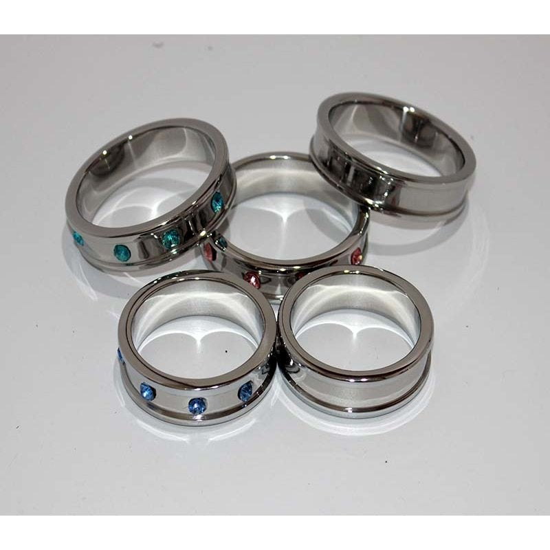 Deep Shallow Aqua Gemmed Cock Ring 40mm - - Cock Rings