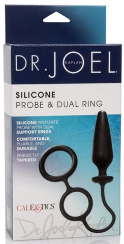 Dr. Joel Kaplan Silicone Probe With Dual Cock Ring - Prostate Toys