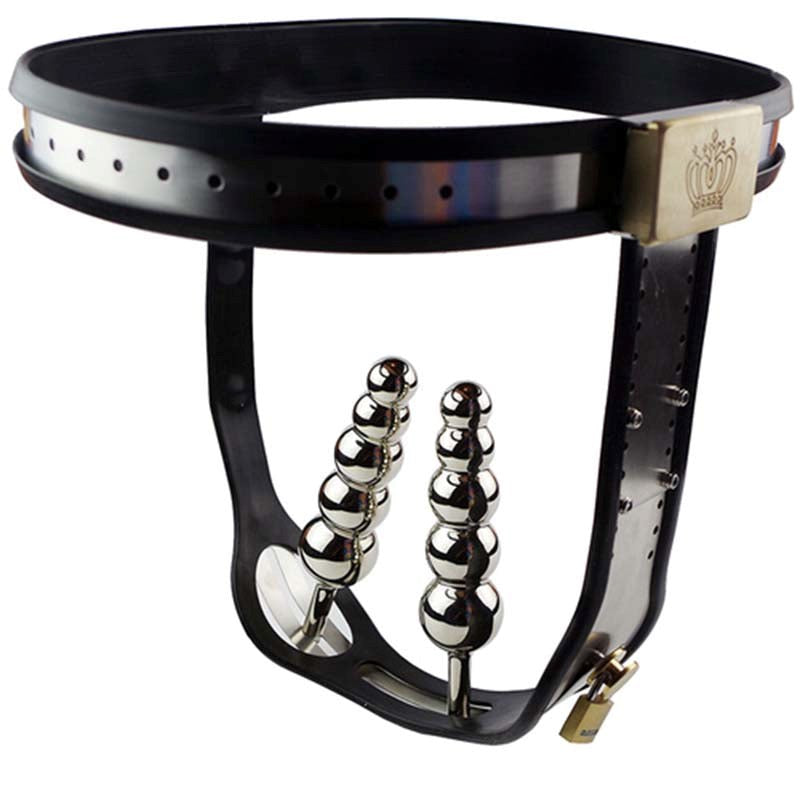 Dual Plug Female Chastity Belt - - Male Chastity