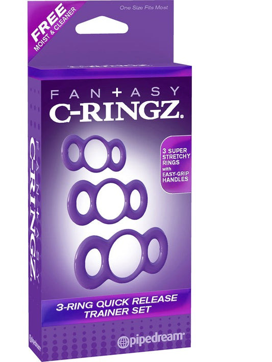 Pipedream Fantasy C-Ringz 3-Ring Quick Release Trainer - Cock Rings