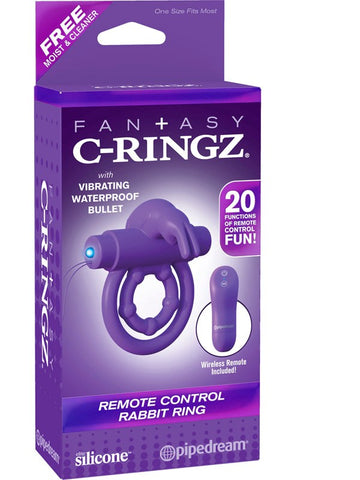 Pipedream Fantasy C-Ringz Remote Control Rabbit Ear Ring - Cock Rings