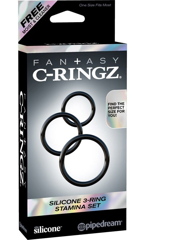 Fantasy C-Ringz Silicone 3-Ring Stamina Set - - Cock Rings