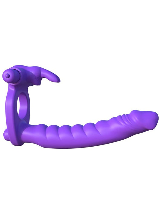 Fantasy C-Ringz Silicone Double Penetrator Rabbit Cock Ring - Vibrating Cock Rings