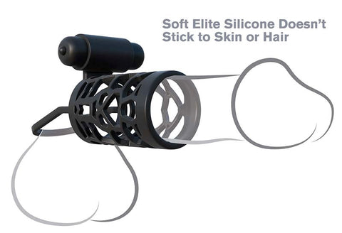Pipedream Fantasy C-Ringz Thick Dick Silicone Vibrating Cage - Vibrating Cock Rings