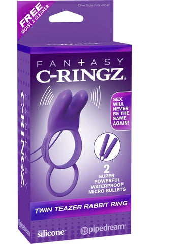 Pipedream Fantasy C-Ringz Twin Teazer Rabbit Cock Ring - Vibrating Cock Rings