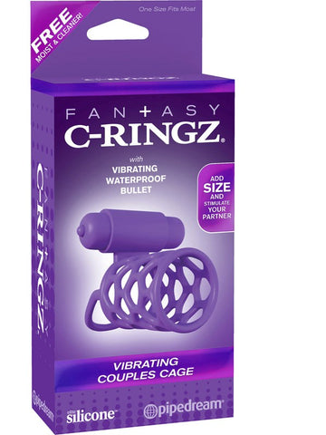 Pipedream Fantasy C-Ringz Vibrating Couples Cock Cage - Cock Rings