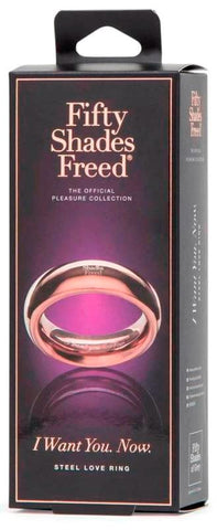 Fifty Shades Freed I Want You Now Steel Love Ring - Steel Cock Rings
