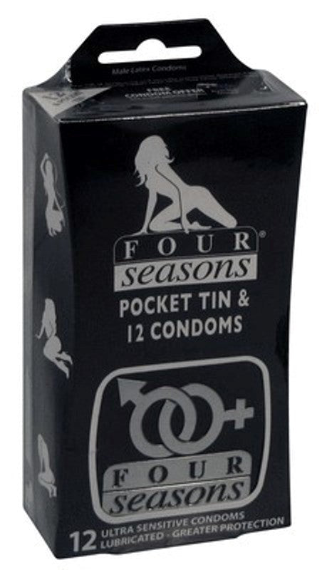 Four Seasons 12s Regular in Black Collectors Tin - - Condoms