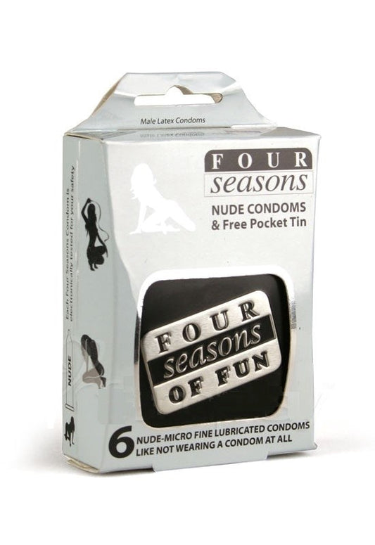 Four Seasons 6s Nude Condom in Black Collectors Tin - Condoms