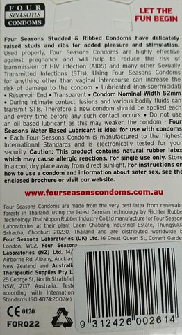 Four Seasons Studded & Ribbed Condoms - Condoms