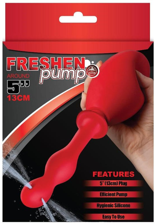 Freshen Douche 5" Silicone Red - Anal Cleansing