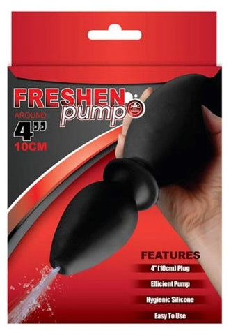 Freshen Pump Black 10cm Anal Plug Douche - Anal Cleansing