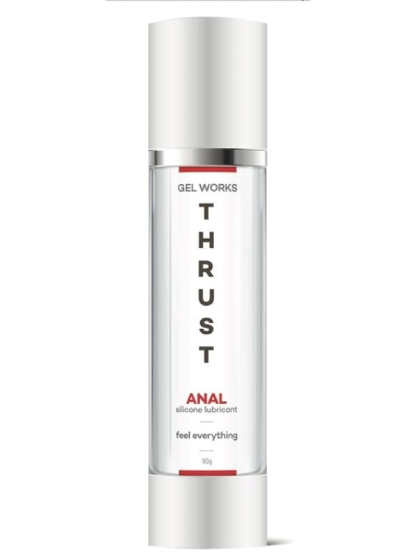 Gel Works Thrust Anal Silicone Lubricant 90G Airless Pump Top - - Silicone Based Lubes