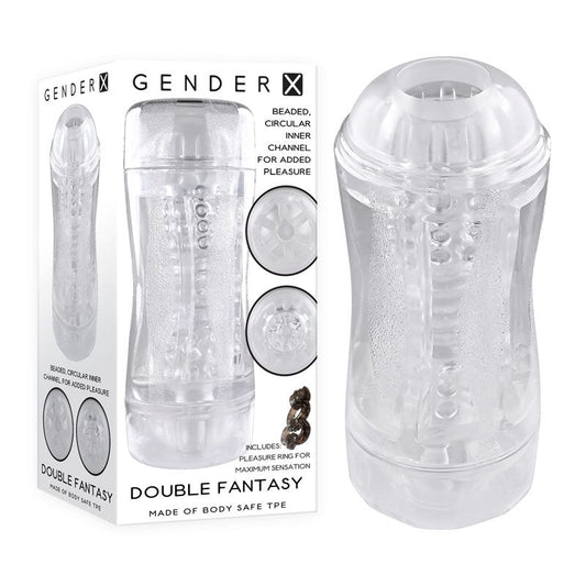 Gender X's Dual-Ended Vibrating Transparent Massager - Masturbators and Strokers