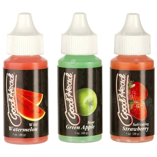 Doc Johnson Good Head Tingle Drops Anal Lube 3 Pack - Delay and Excite Sprays