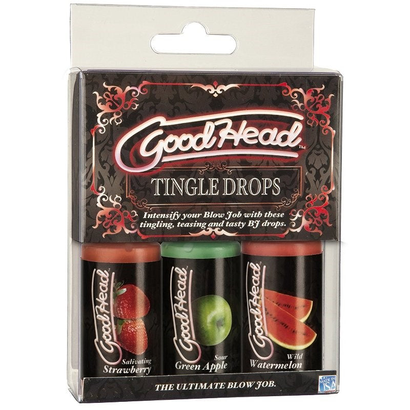 Doc Johnson Good Head Tingle Drops Anal Lube 3 Pack - - Delay and Excite Sprays