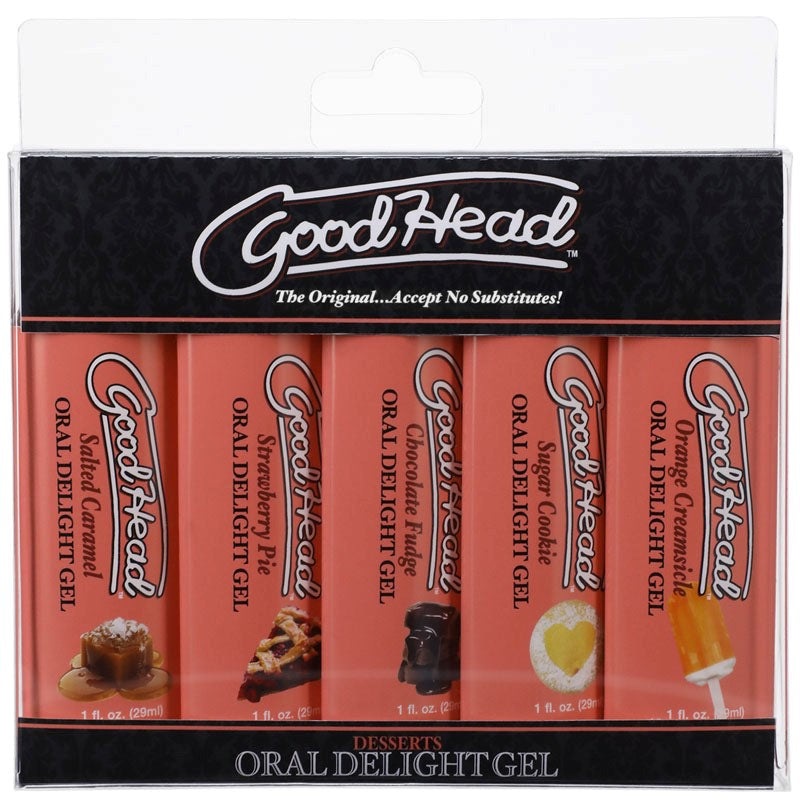 GoodHead Oral Delight Gel - 5 Pack - - Water Based Lubes