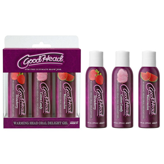 GoodHead Warming Head Delight Gel 3-Pack - Water Based Lubes