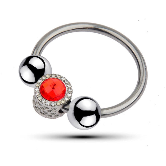 Harry Guy Glans Ring With Red Gem - Cock Rings