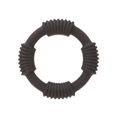 CalEoxtics Hercules Stretchy Silicone Cock Ring Black - Cock Rings