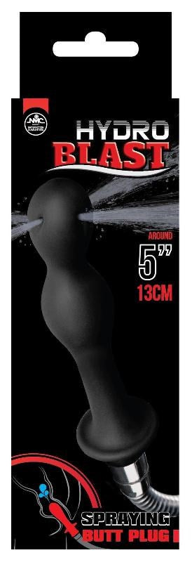 Hydro Blast 5" Silicone Douche Black - Anal Cleansing
