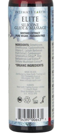 Intimate Earth Elite Glide and Massage 120ml - Silicone Based Lubes