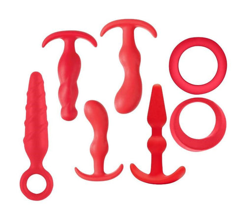 Jovial 7 Piece Anal Kit Red - Butt Plugs