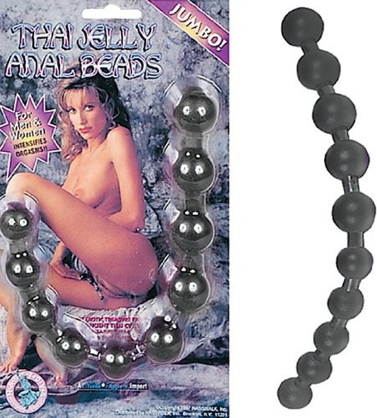 Jumbo Jelly Thai Beads Black - Butt Plugs