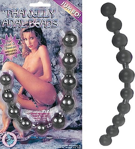 Jumbo Jelly Thai Beads Black - Butt Plugs
