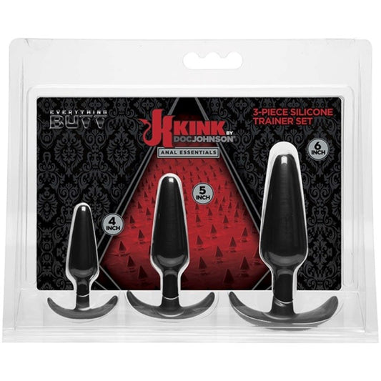 Kink Anal Essentials 3 Piece Silicone Trainer Set - Butt Plugs